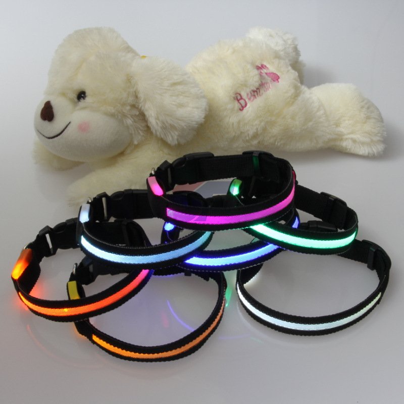 Chargeable Waterproof ABS hardware led flashing pet dog collars