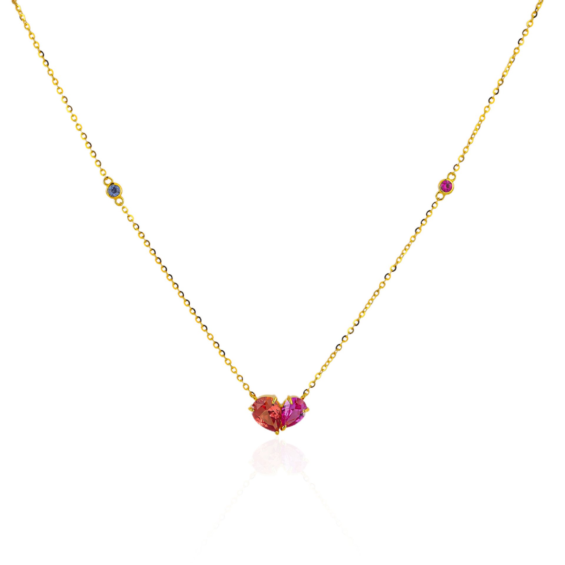 LOKKEI Jewelry S925 Sterling Silver accompanied by Love Zircon Necklace Water Drop shaped Ladies Superior sense clavicle chain