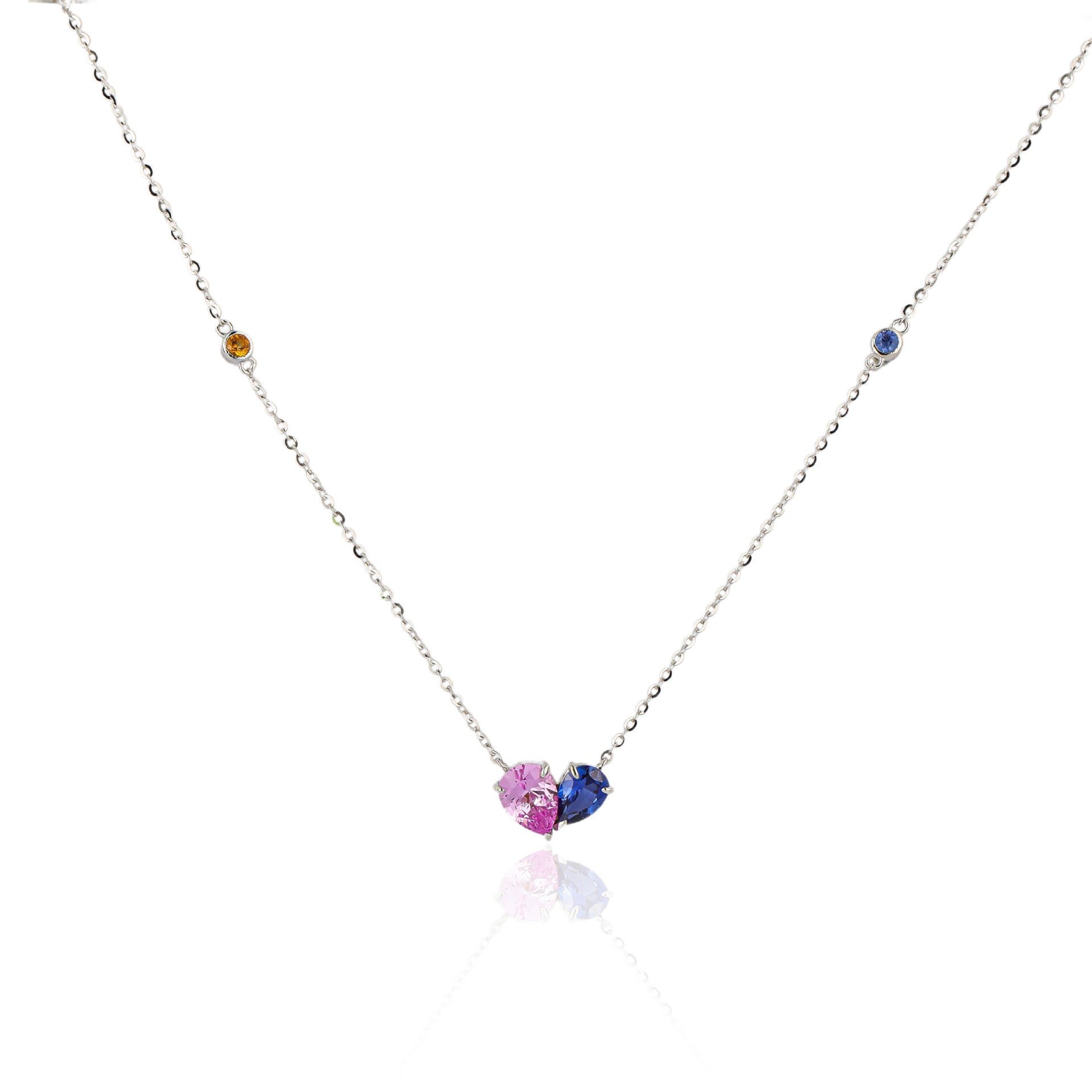 LOKKEI Jewelry S925 Sterling Silver accompanied by Love Zircon Necklace Water Drop shaped Ladies Superior sense clavicle chain
