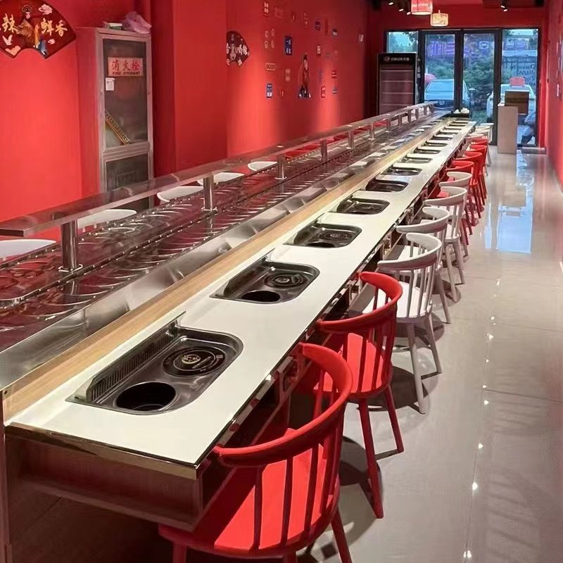 sushi conveyor belt system Restaurant automatic revolving sushi Full-automatic rail delivery equipment Meal delivery train