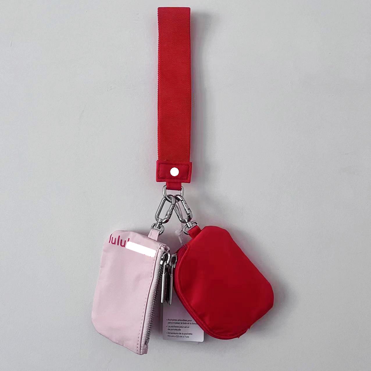 Luxury Fashion Double Wrist Wallet Coin Bag with lulu Logo Dual Pouch Wristlet Key Chain Bracelet Card Holder Wallet