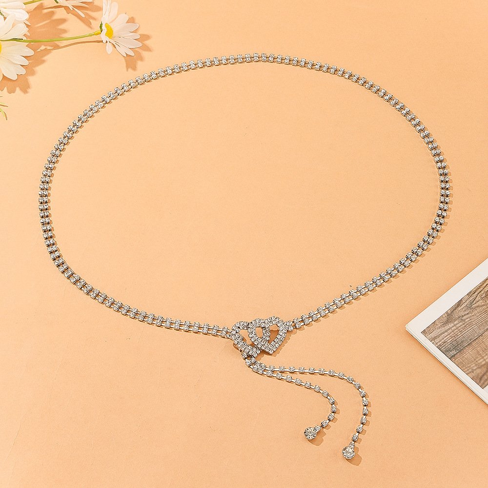 Custom New Diamond-Set Ladies Chain Belts Sweet Rhinestone Fringe Decorative Waist Accessory Wholesale