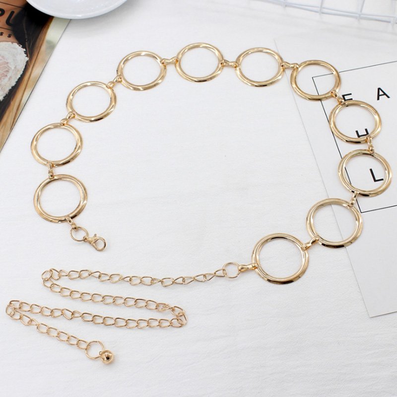 Fashion Luxury Summer Ice Women's Dress Circle Chain Belt For Ladies
