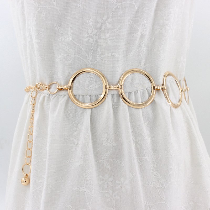 Fashion Luxury Summer Ice Women's Dress Circle Chain Belt For Ladies