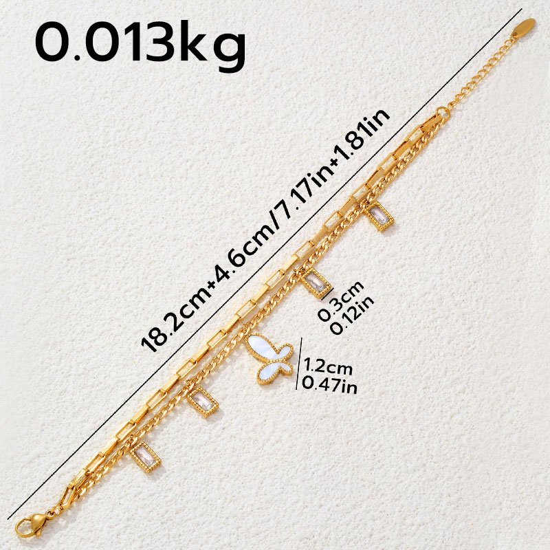 CDD High Quality 18K Gold Plated Shell Butterfly 316L Stainless Steel Twist Chain Bracelet for Women Jewelry Gifts