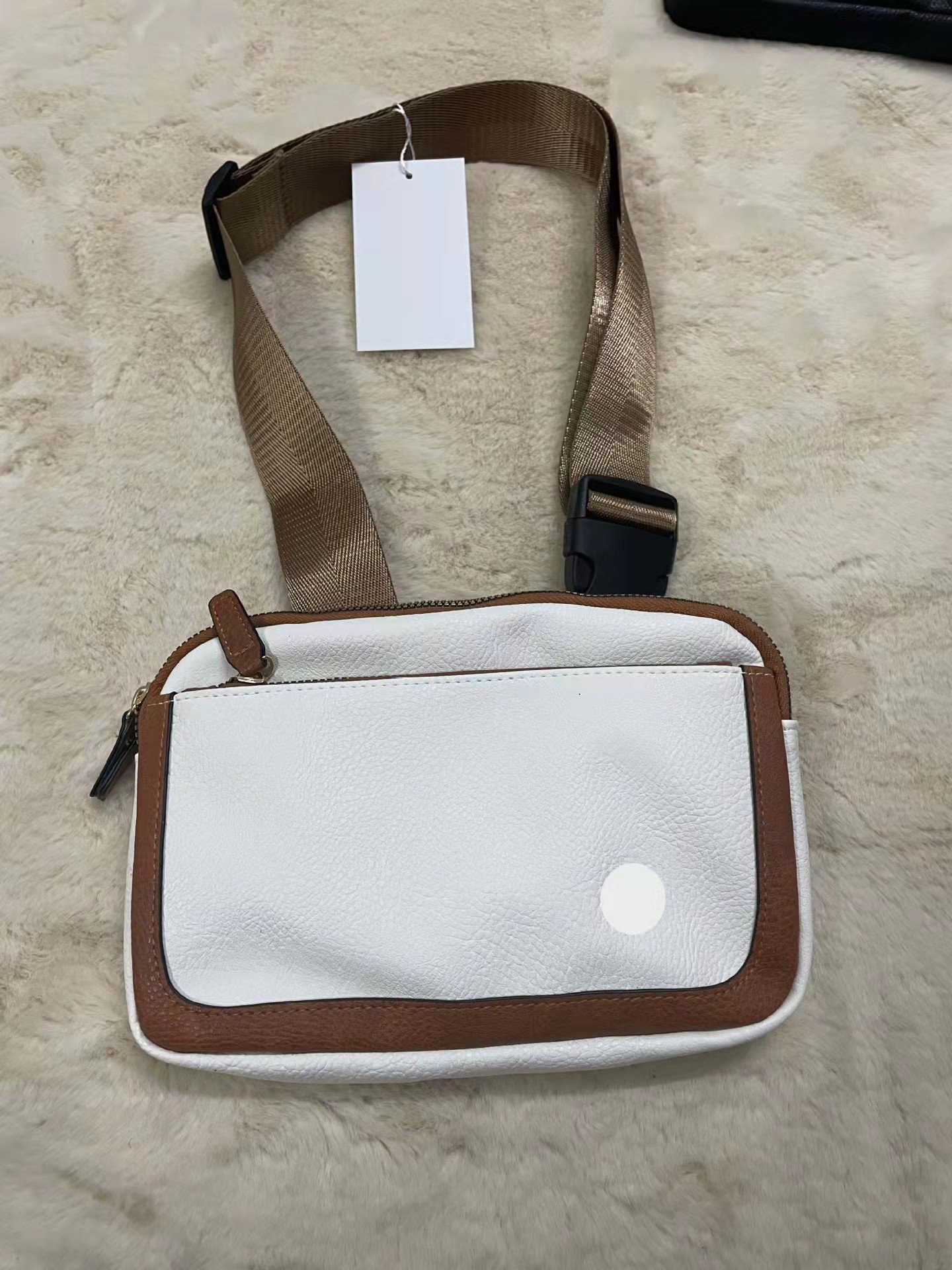 F05 lulu Metal Label Women's Belt Bag Mini Crossbody Bag Adjustable shoulder strap Faux leather Fanny pack