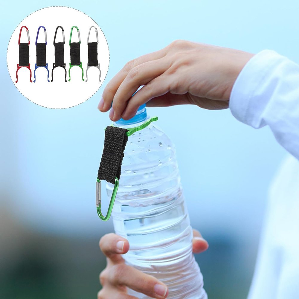 Water Bottle Buckles Keychain Carabiner Holder Hook Portable Hanging Drink Water Bottles Clips Tools Aluminum Alloy Belt Holders