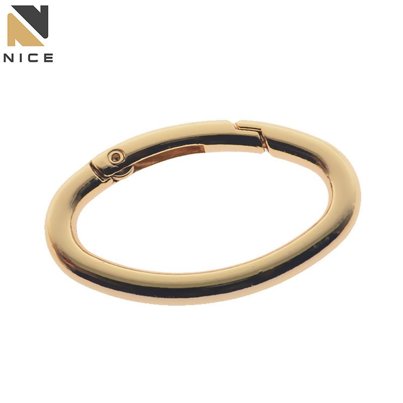 Wholesale custom zinc alloy key ring hardware metal O ring spring buckle ring for belt strap chain belt buckle zink