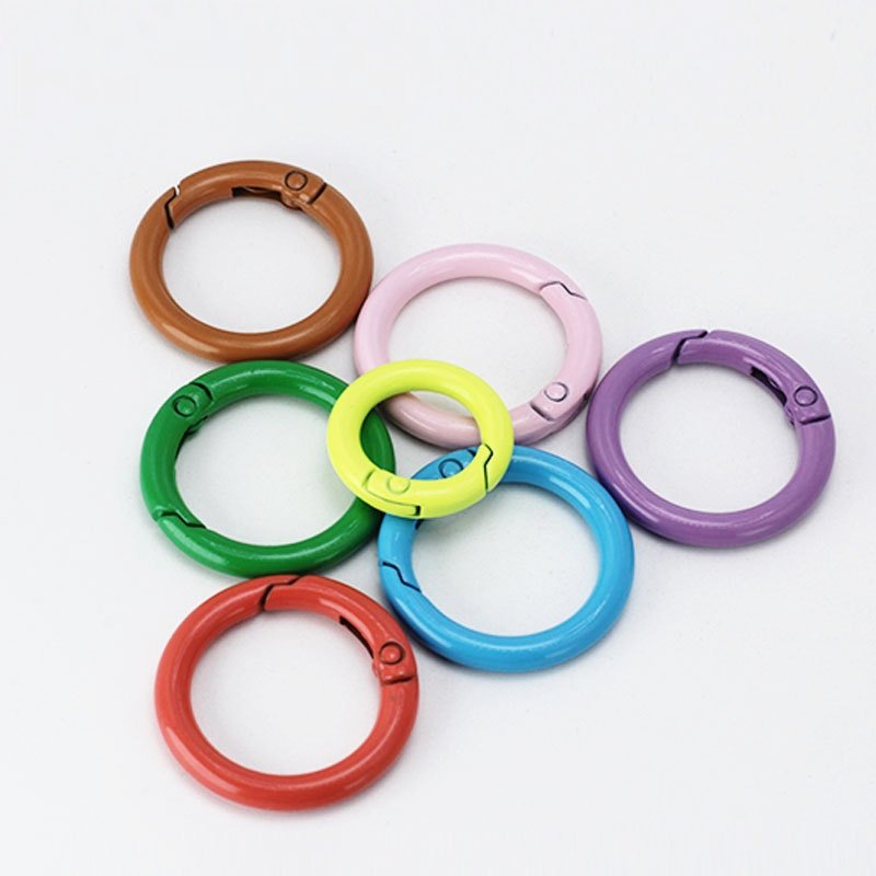 20mm round carabiner spring gate O ring openable key ring leather bag belt strap chain buckle snap clasp clip