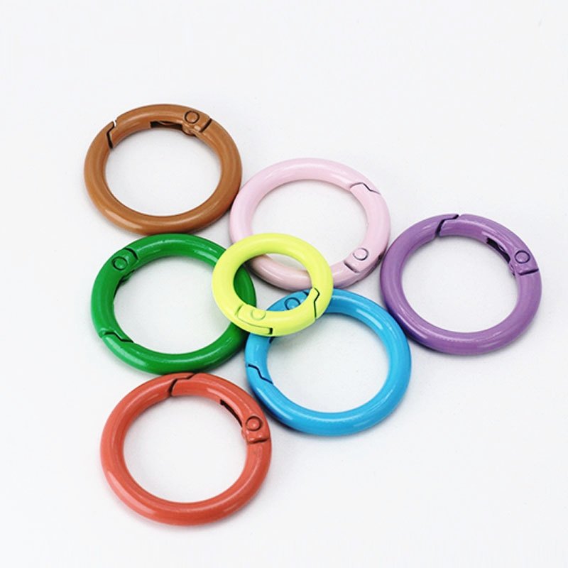 20mm round carabiner spring gate O ring openable key ring leather bag belt strap chain buckle snap clasp clip
