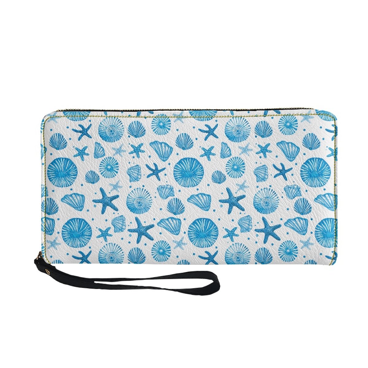 Hot Sale Portable Belt Wallet Hawaii Life Island Fashion Sea Urchin Prints Pu Leather Zipper Long Wallet Print On Demand