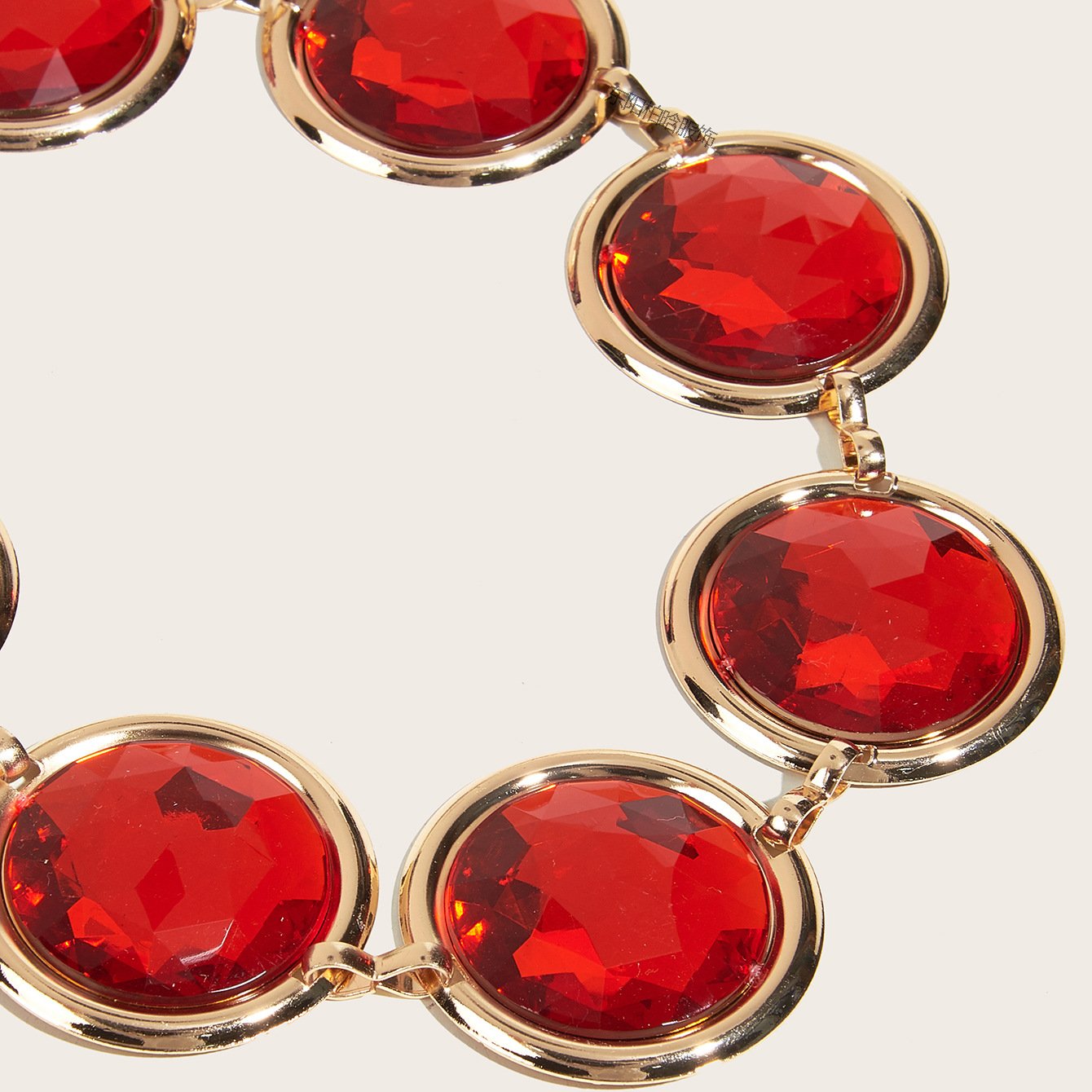 Red Gem Waist Belt Anime Cosplay Stone Chain Western Belt Adjustable Halloween Rhinestone Belt Cosplay Props Accessories