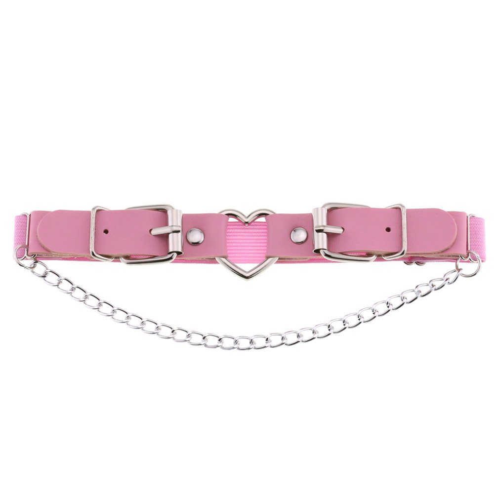 Cosplay Rock Pub Girls Harajuku Gothic Thigh Garter Studded Heart Chain Leg Ring Punk Pu Leather Adjustable Garter Belt