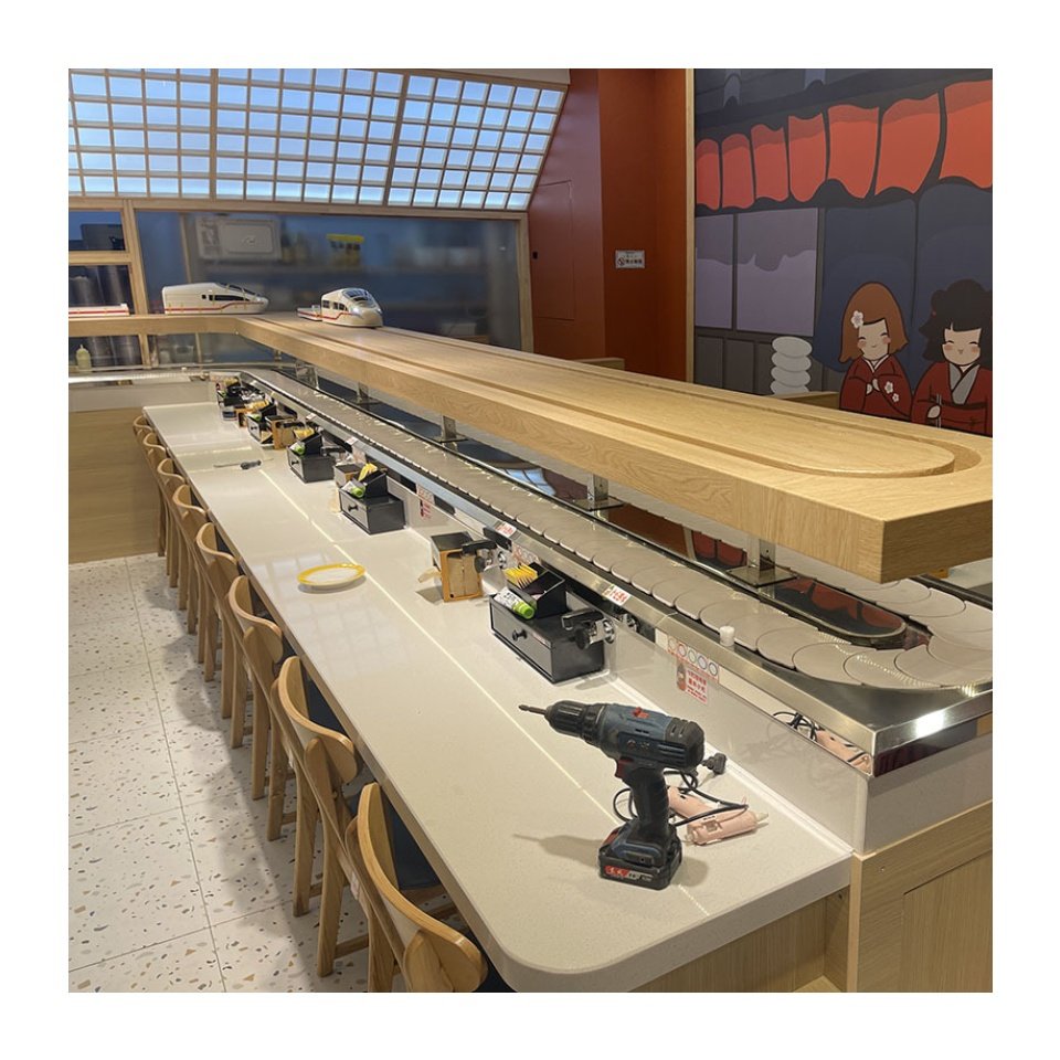 Factory selling Hot Pot Restaurant Conveyor Belt Combined with Sushi Train Conveyor System and Belt Conveyor Sushi