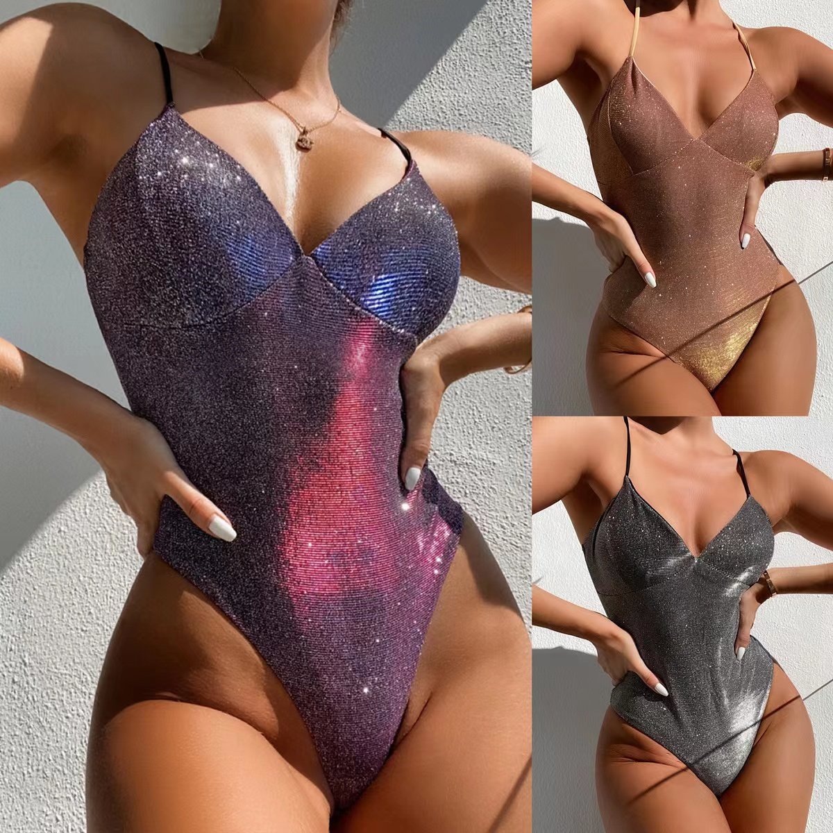 Custom Logo OEM Design Tight Bathing Suits Women Swimwear Beach Wear Swimwear High Waist Bikini One Piece Swimsuit