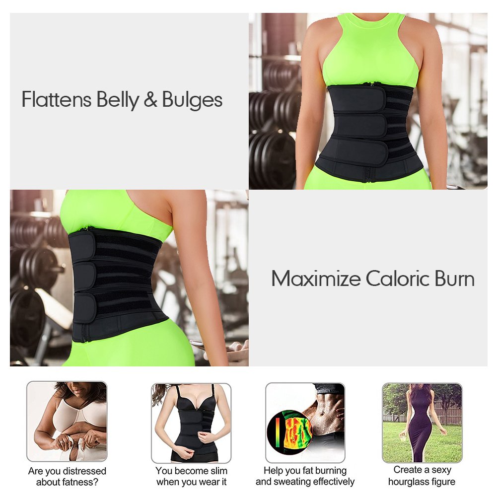 HEXIN Custom Womens Latex Waist Trainer with Three Belts Free Size Waist Trainer