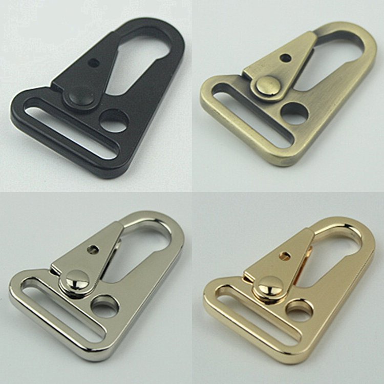 Zinc Alloy Steel Black Olecranon Hook Outdoors Climbing Sling Clip Carabiner Keychain Backpack Webbing Belt Spring Snap Hook