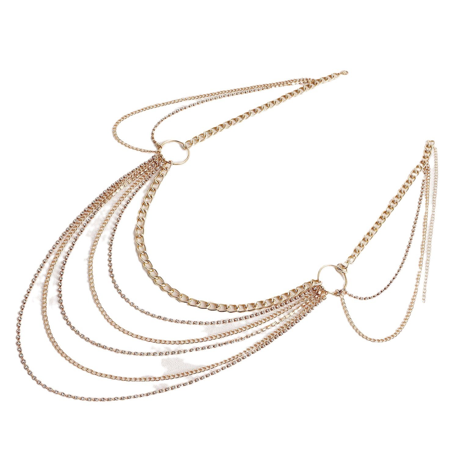 Wholesale Layered Rhinestone Waist Chain Belt Jewelry Tassels Body Chain For Women