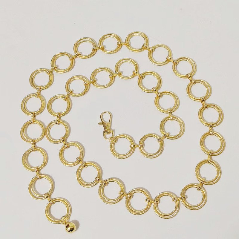 2025 Metal Circle Chain Ladies Dress Belt Gold Silver Color Belt For Women Female Fashion Long Tassel Waist Chain