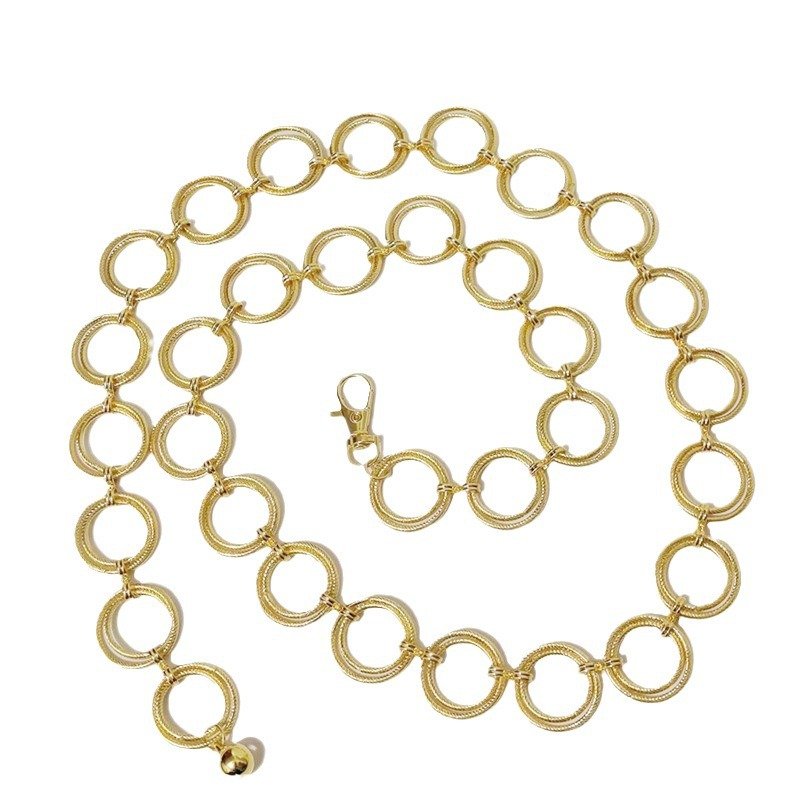 2025 Metal Circle Chain Ladies Dress Belt Gold Silver Color Belt For Women Female Fashion Long Tassel Waist Chain