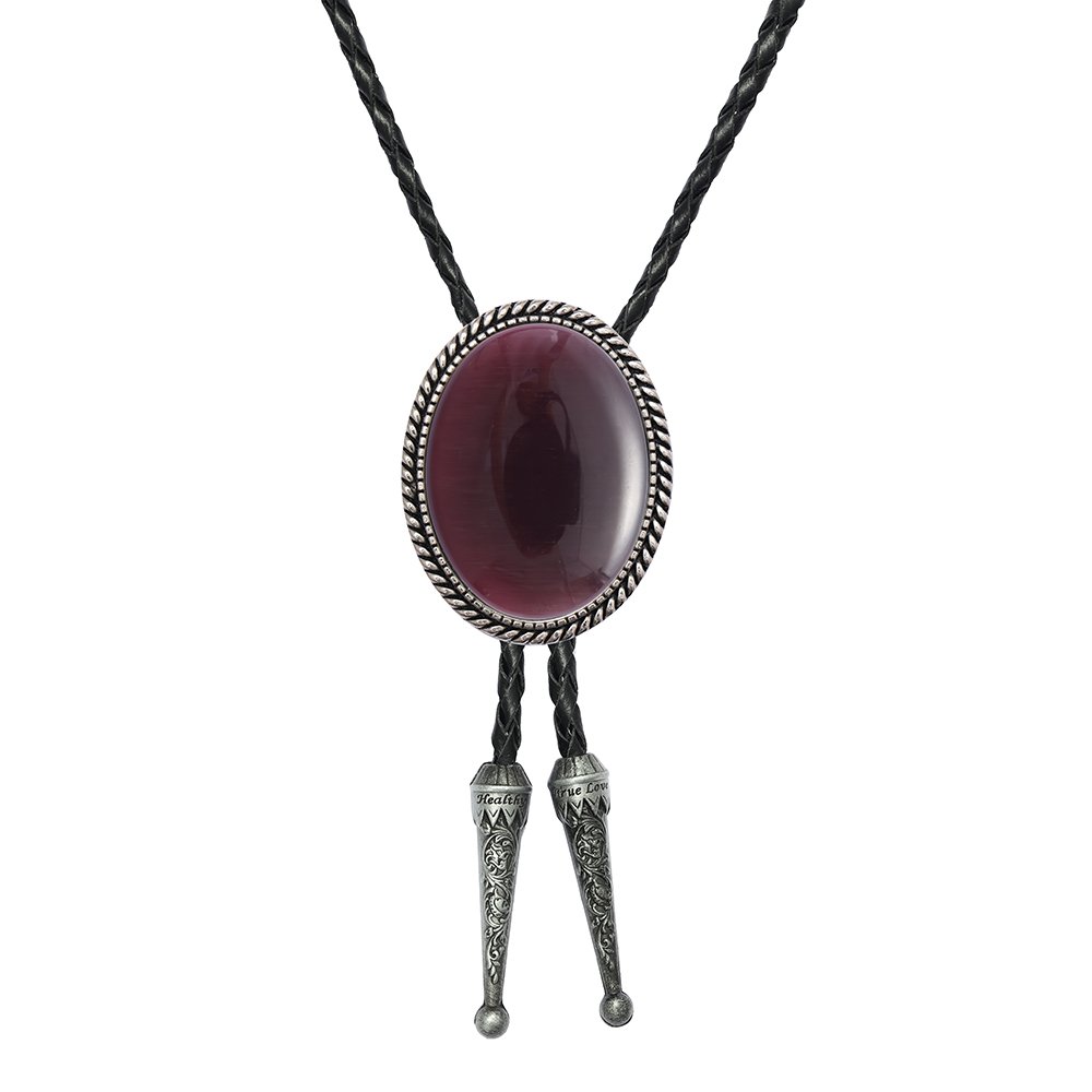 2024 professional natural bolo tie colorful Western Handmade Genuine Leather Bolo Tie for men and women