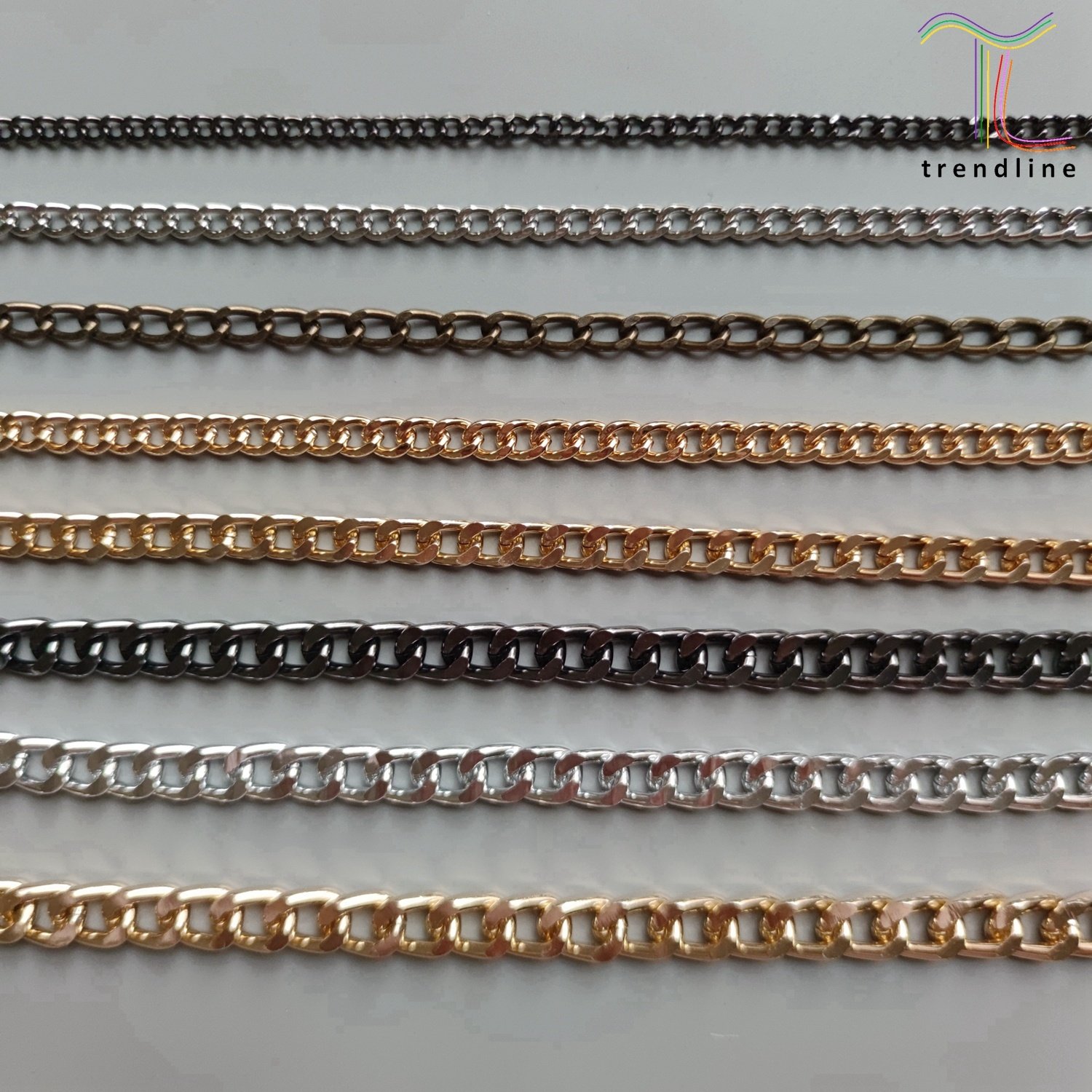 Hot many sizes fashion small big iron aluminum gold silver gunmtal body metal rope jean clothing chains for men women