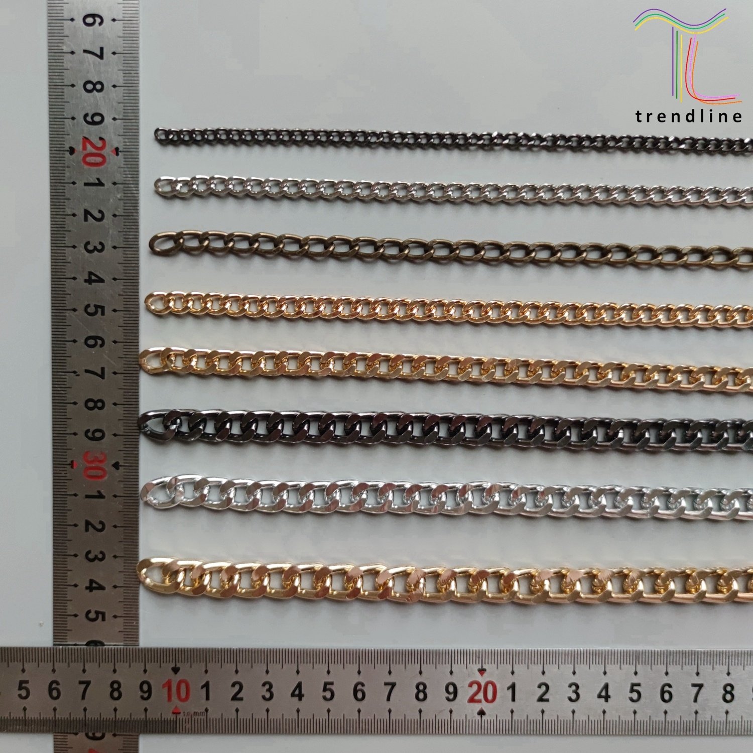 Hot many sizes fashion small big iron aluminum gold silver gunmtal body metal rope jean clothing chains for men women