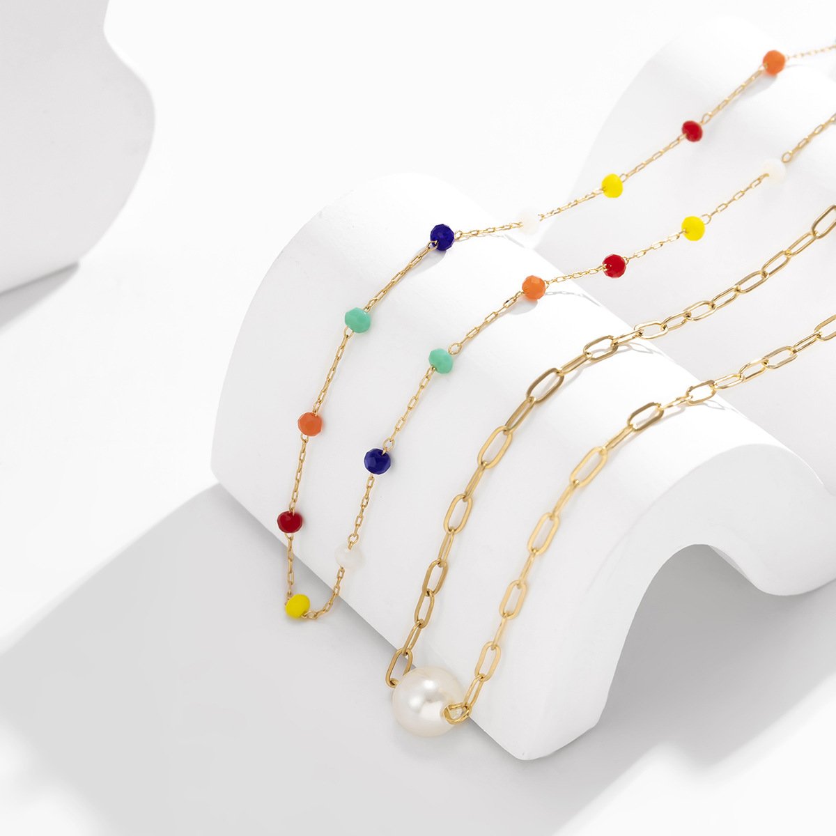 Summer Beach Sexy Round Beads Belt Body Chain Geometric Crystal Pearl Double-Layer Waist Chain For Women Night Club Belly Chain