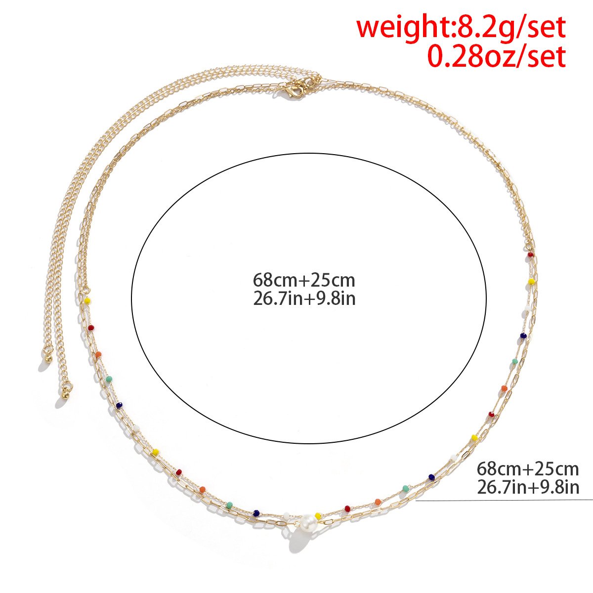 Summer Beach Sexy Round Beads Belt Body Chain Geometric Crystal Pearl Double-Layer Waist Chain For Women Night Club Belly Chain