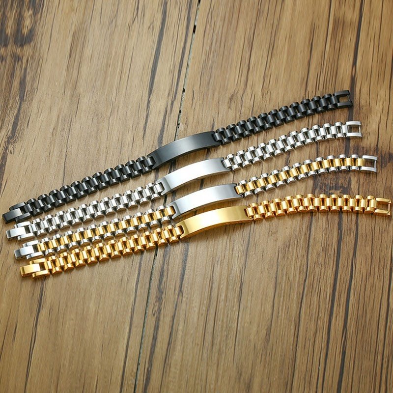Odian Jewelry gold bracelets for men designs stainless steel bracelet plated 18k cuff watch band belt bracelets