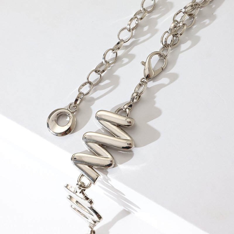 New High-class Sense Of Metal Chain Waist Chain Ladies Dress Suit Coat Decoration Wide Belt