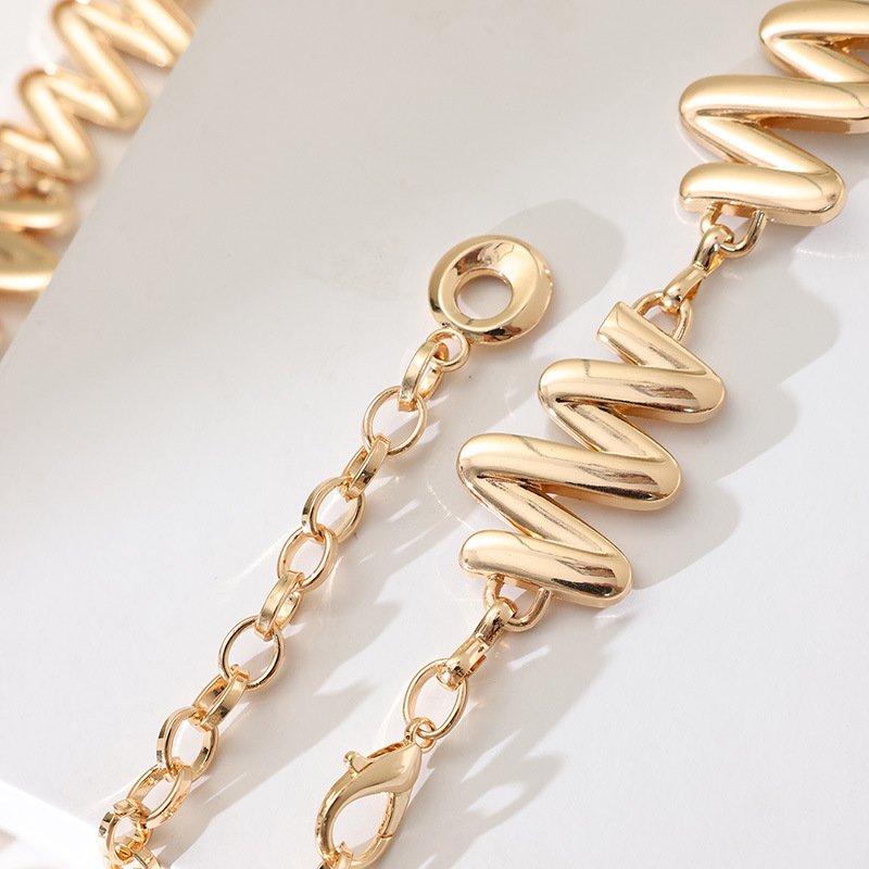 New High-class Sense Of Metal Chain Waist Chain Ladies Dress Suit Coat Decoration Wide Belt
