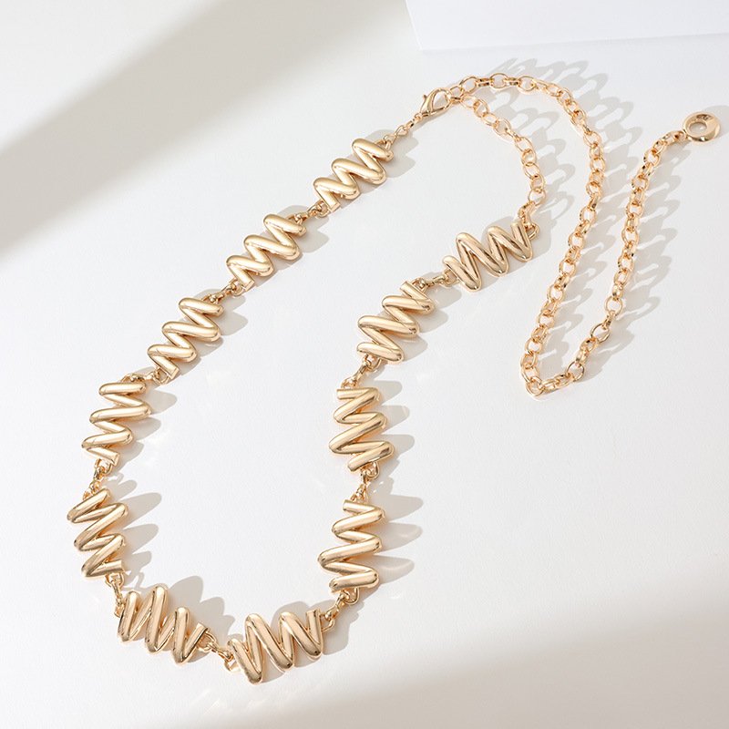 New High-class Sense Of Metal Chain Waist Chain Ladies Dress Suit Coat Decoration Wide Belt