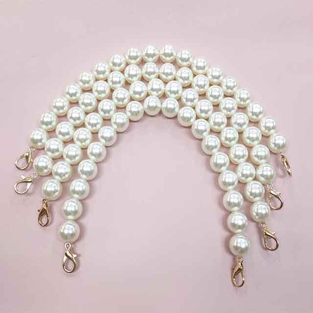 Pearl chain belt string pearl fittings belt wrapping belt steel fancy shoulder strap inclined span single shoulder handbag chain