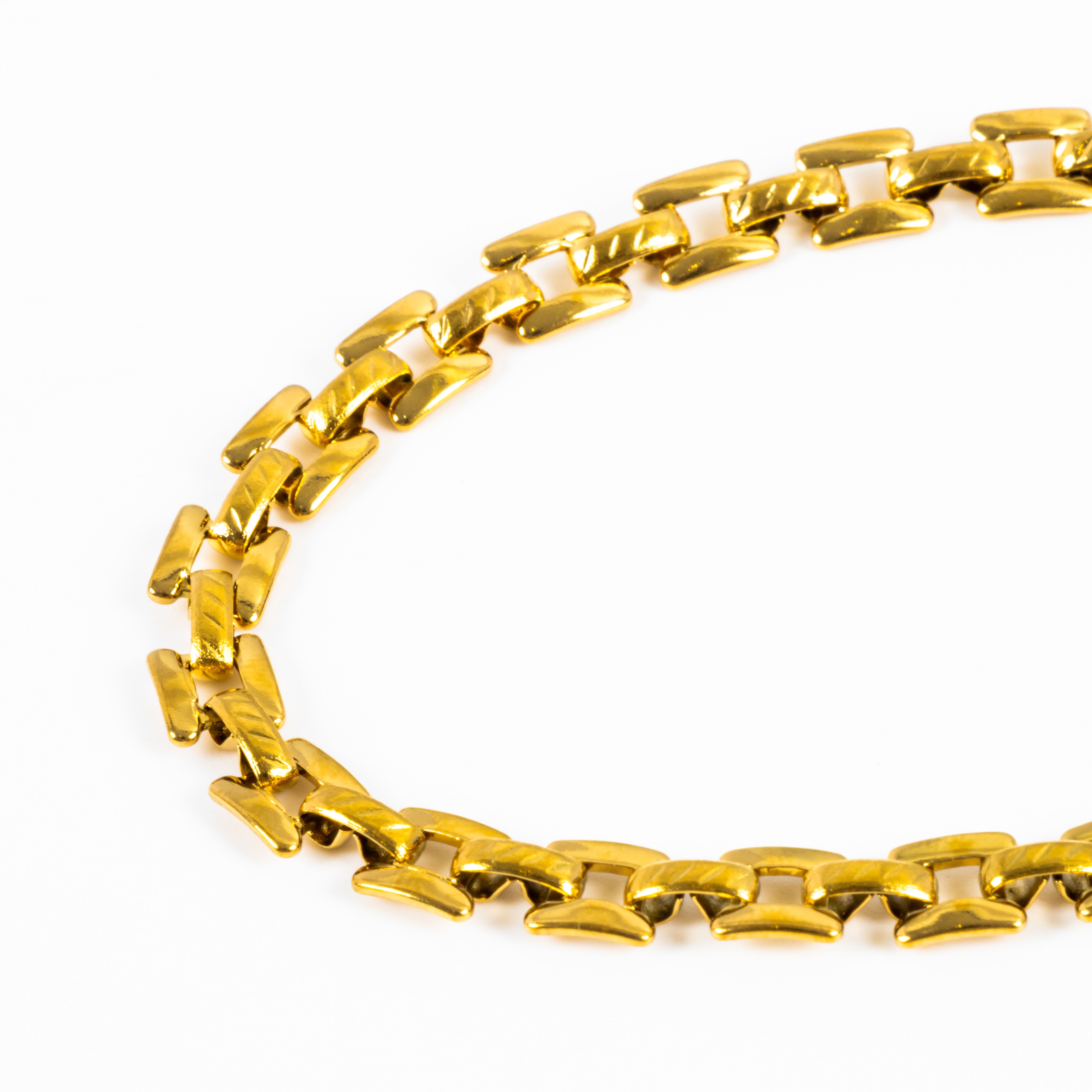 Ins 18k Gold Plated Stainless Steel Jewelry Adjustable Party Gift Geometric Wide Belt Bracelet For Girls