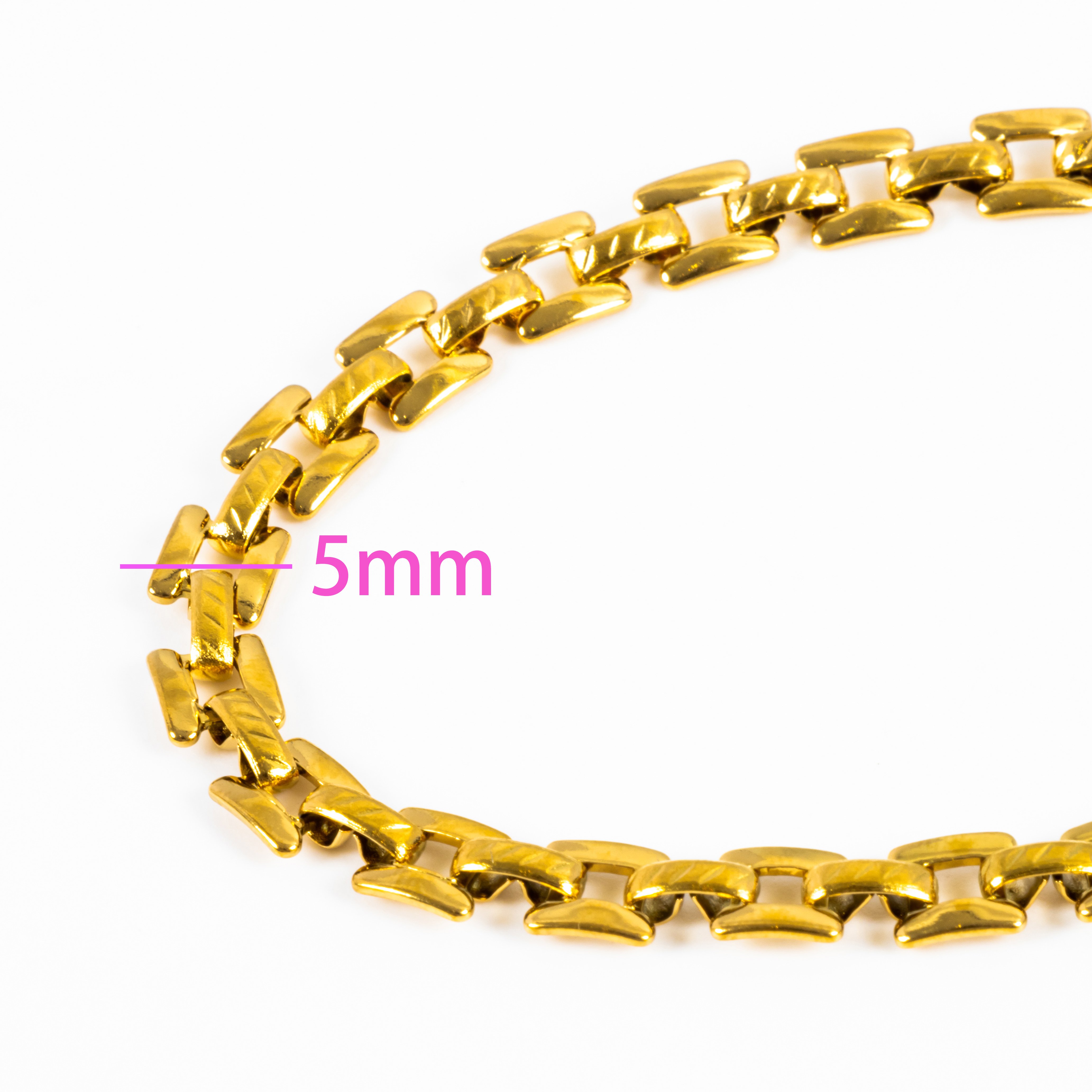 Ins 18k Gold Plated Stainless Steel Jewelry Adjustable Party Gift Geometric Wide Belt Bracelet For Girls