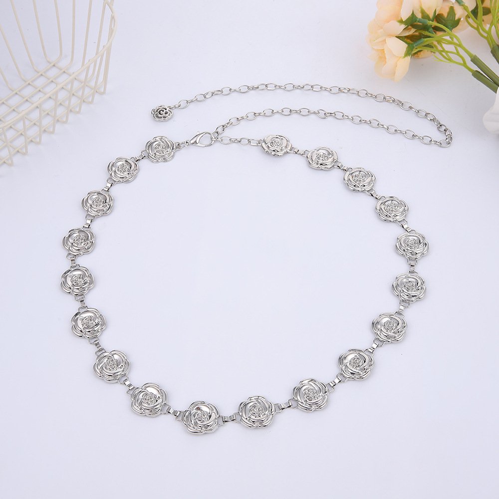 New Metal Advanced Texture Sense Thin Waist Belt Circle All Girls Fashion Irregular Waist Chain Decorative Dress