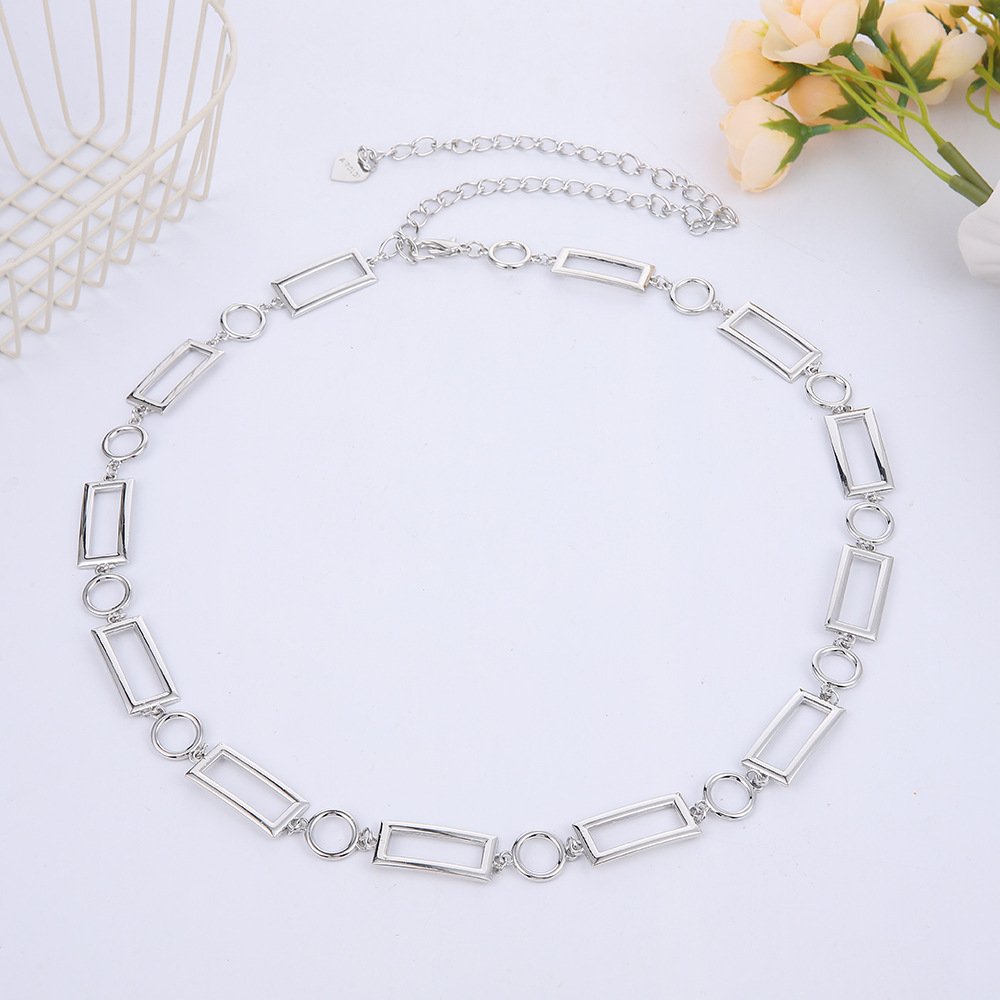 New Metal Advanced Texture Sense Thin Waist Belt Circle All Girls Fashion Irregular Waist Chain Decorative Dress