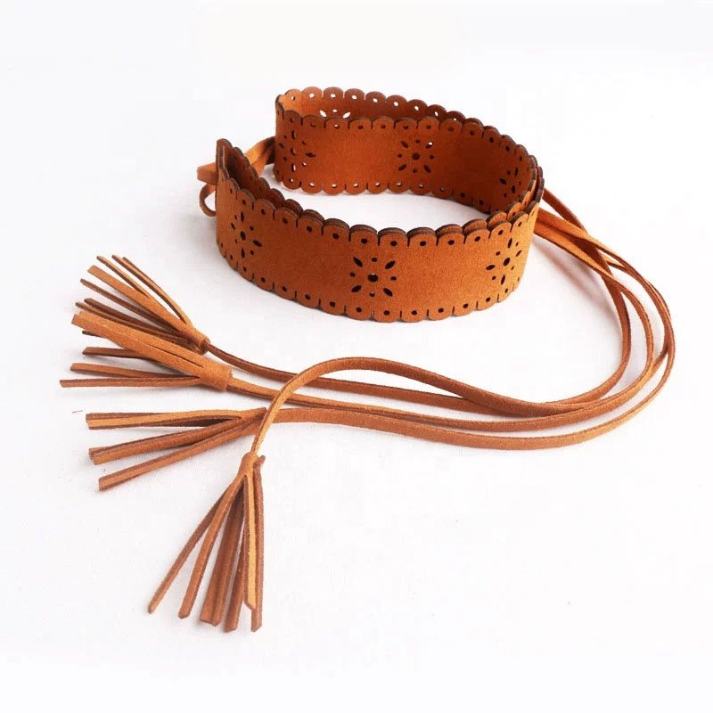 New high-quality women's fashionable hollowed out waistband with dress, simple and versatile tassel decoration waist chain