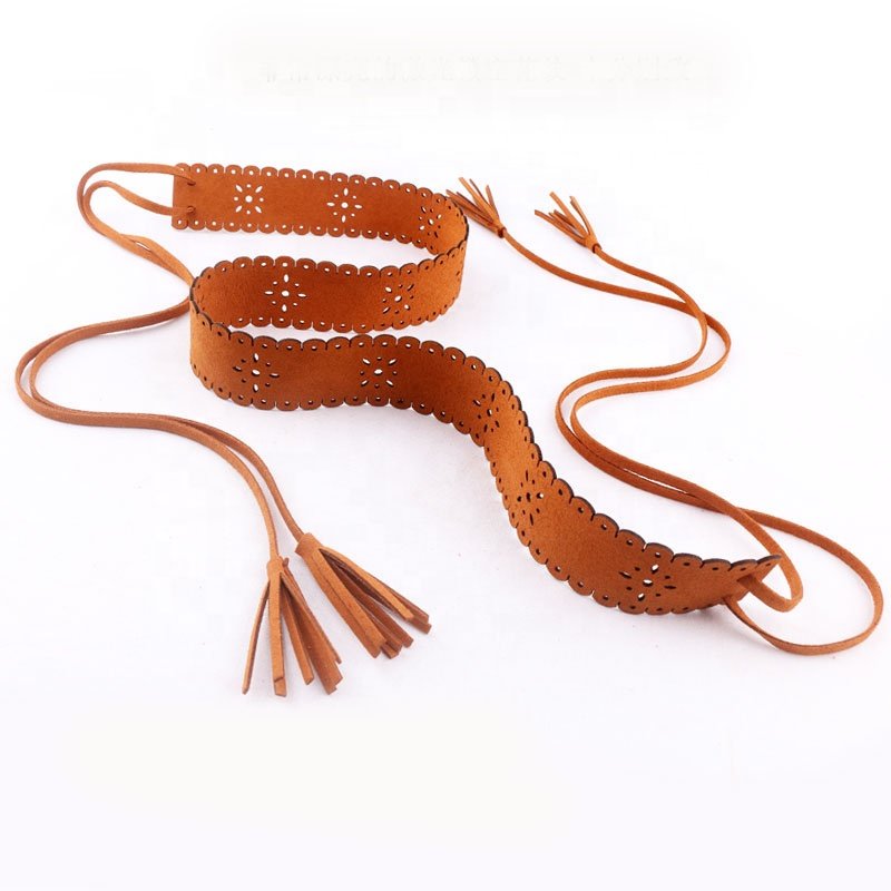 New high-quality women's fashionable hollowed out waistband with dress, simple and versatile tassel decoration waist chain