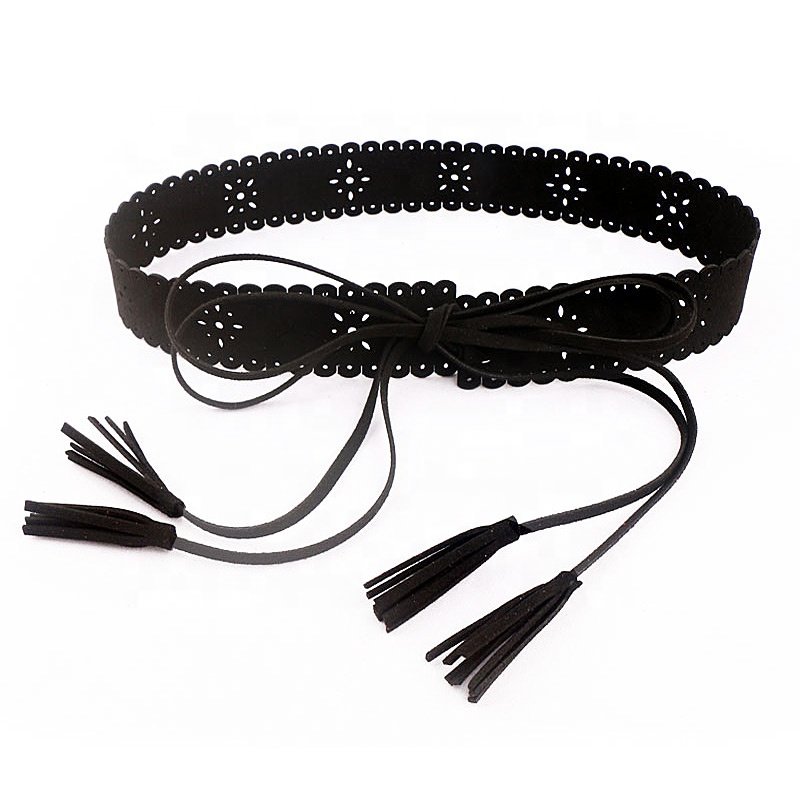 New high-quality women's fashionable hollowed out waistband with dress, simple and versatile tassel decoration waist chain