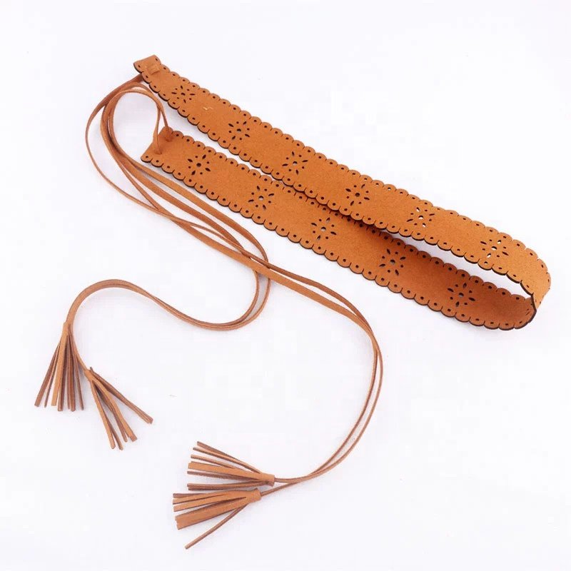 New high-quality women's fashionable hollowed out waistband with dress, simple and versatile tassel decoration waist chain