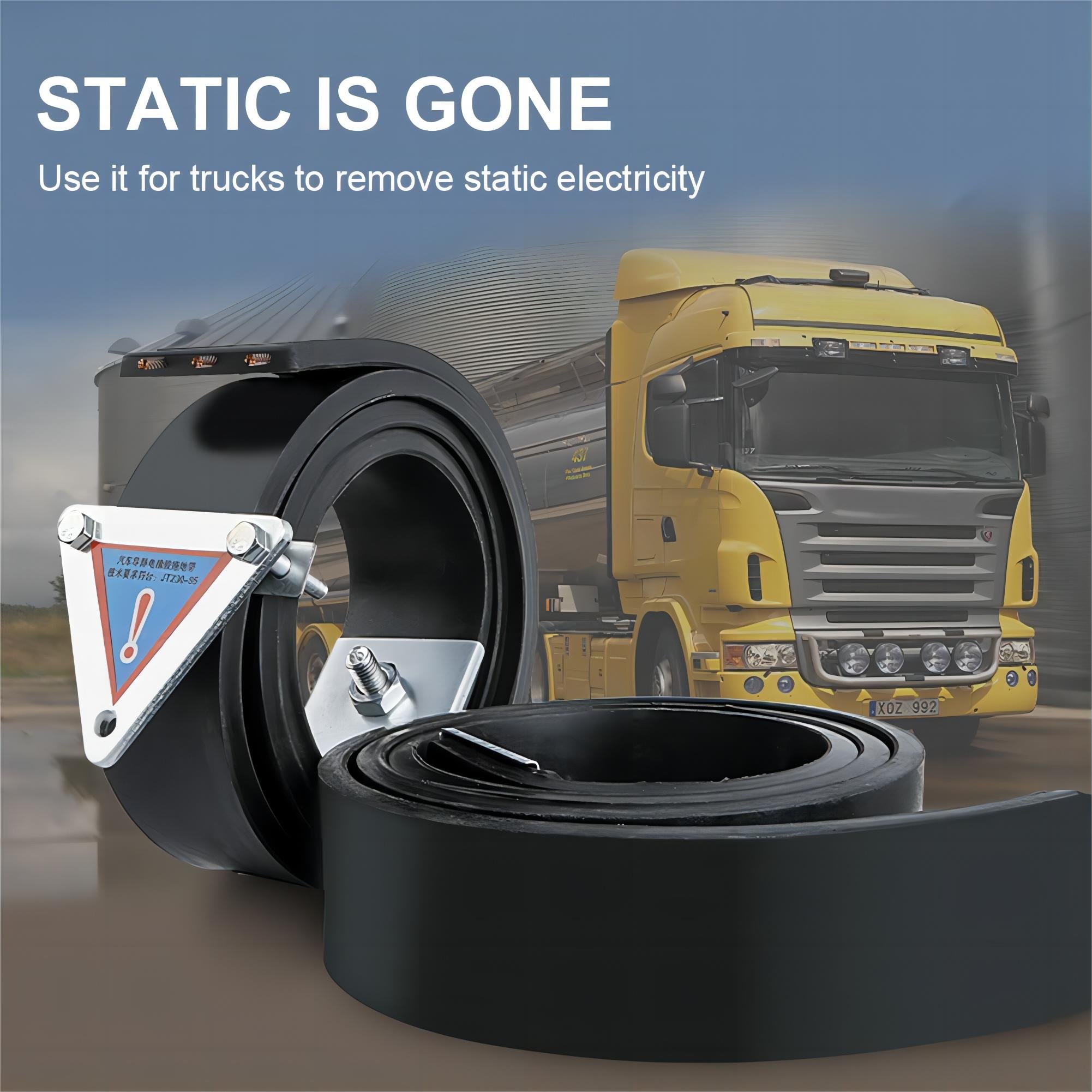 T085 Anti-Static Rubber Ground Electrostatically Conductive Straps Chain Belt Chain 1.6m Truck Rubber Strap against static