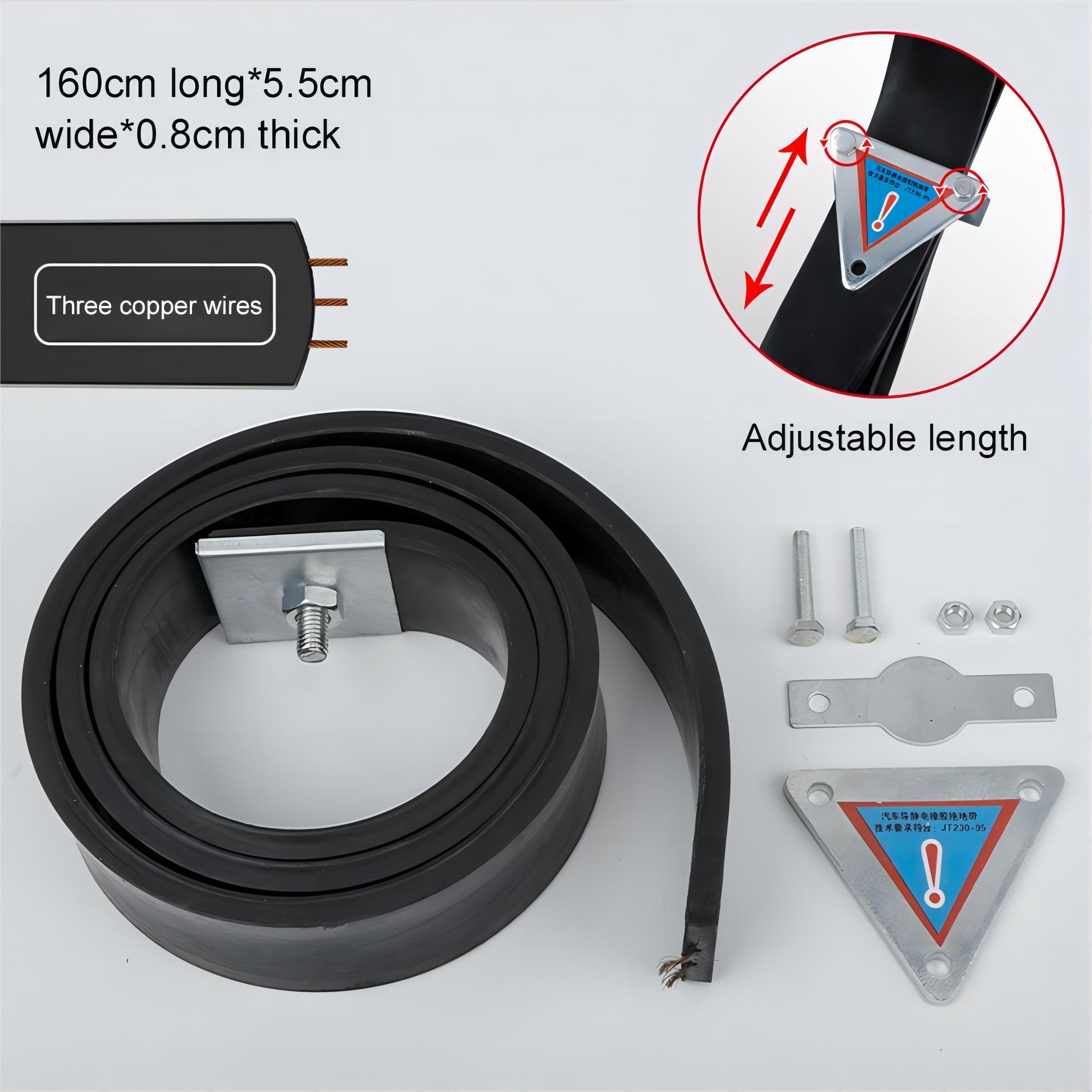 T085 Anti-Static Rubber Ground Electrostatically Conductive Straps Chain Belt Chain 1.6m Truck Rubber Strap against static