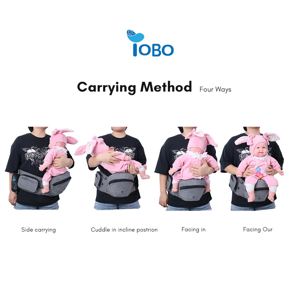 Mom Choice Ergonomic Carrier & Extenders Walkers Hold Waist Belt Comfort Hip Seat Baby Carrier with Water Bottle Pocket