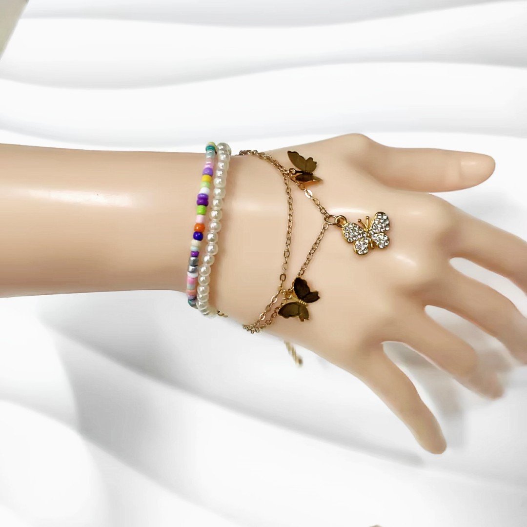 Handmade beaded Bohemian anklets Fashion butterfly accessories fashion anklets