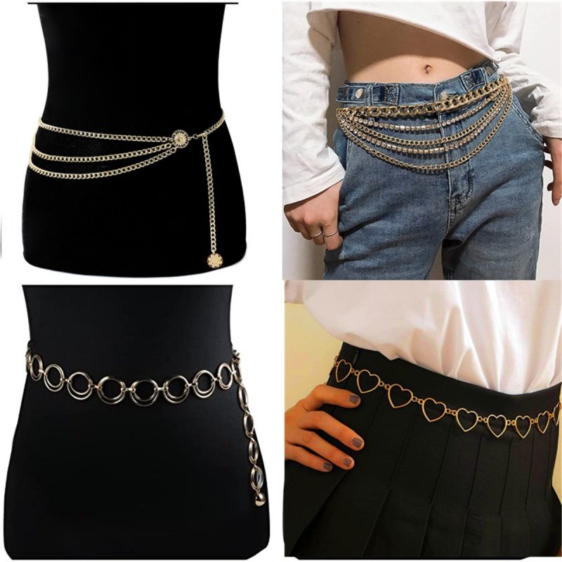 Simple Fashion Heart Waist Chain Sexy Belt for Women Body Chain Decoration Accessory Jewelry Body Harness Adornment