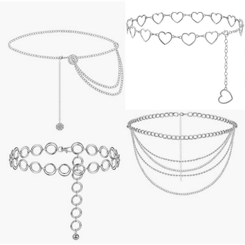 Simple Fashion Heart Waist Chain Sexy Belt for Women Body Chain Decoration Accessory Jewelry Body Harness Adornment