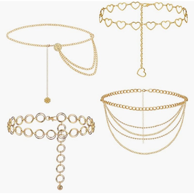 Simple Fashion Heart Waist Chain Sexy Belt for Women Body Chain Decoration Accessory Jewelry Body Harness Adornment