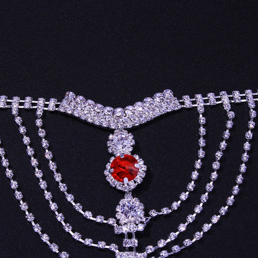 Dainty T Shape Body Chain Sparkling Rhinestone Glittering Crystal Diamond Custom Belly Waist Fashionable Heart Body Accessories